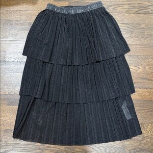 Zara Black Tiered A-Line Skirt size M